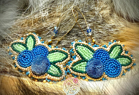 Caribou fur tufted ❤️Blueberry earrings