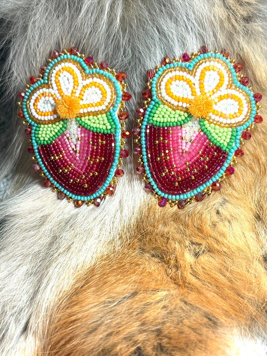 Heart berry earrings