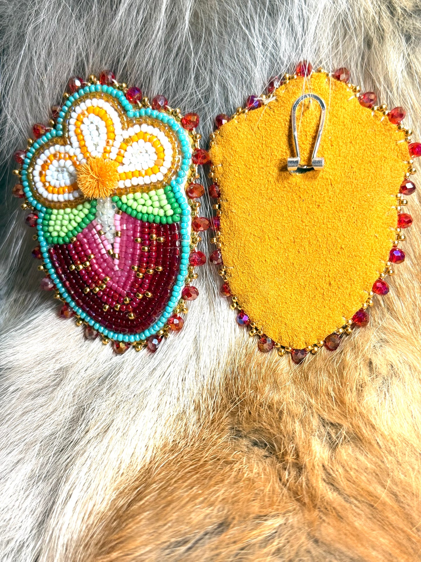 Heart berry earrings