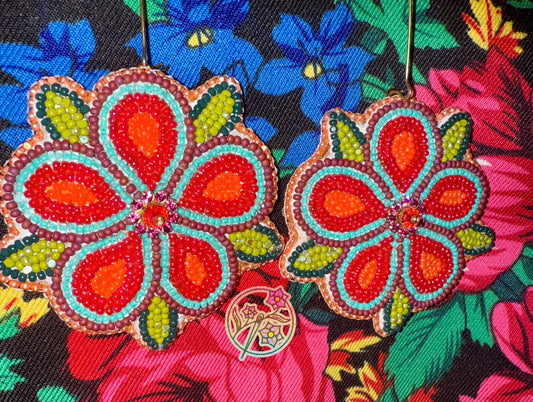 Prairie fire beaded earrings